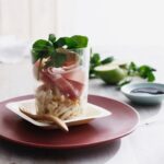 Proscuitto in glass with herbs