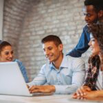 Young freelance team working on a project