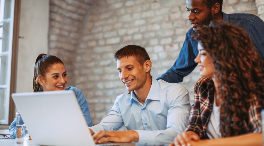 Young freelance team working on a project