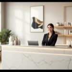 découvrez comment une banque d'accueil bien conçue peut améliorer l'accueil clientèle dans votre institut de beauté, offrant un environnement professionnel et chaleureux pour vos clients.