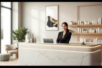 découvrez comment une banque d'accueil bien conçue peut améliorer l'accueil clientèle dans votre institut de beauté, offrant un environnement professionnel et chaleureux pour vos clients.