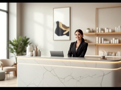 découvrez comment une banque d'accueil bien conçue peut améliorer l'accueil clientèle dans votre institut de beauté, offrant un environnement professionnel et chaleureux pour vos clients.