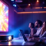 découvrez la démonstration des performances exceptionnelles d'une lampe de vidéoprojecteur longue durée lors d'un événement, alliant luminosité et fiabilité pour des projections optimales.
