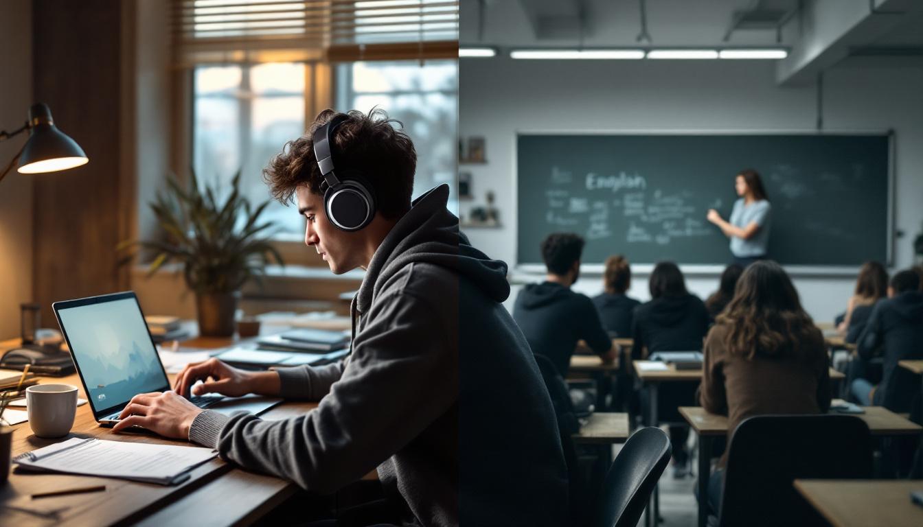 découvrez pourquoi apprendre l'anglais en ligne offre plus de flexibilité, d'accessibilité et d'efficacité comparé aux cours en présentiel.