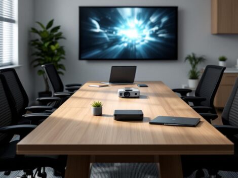 découvrez pourquoi les vidéoprojecteurs bureautiques à focale courte sont parfaits pour optimiser l'espace et la qualité d'image dans les petites salles de réunion.