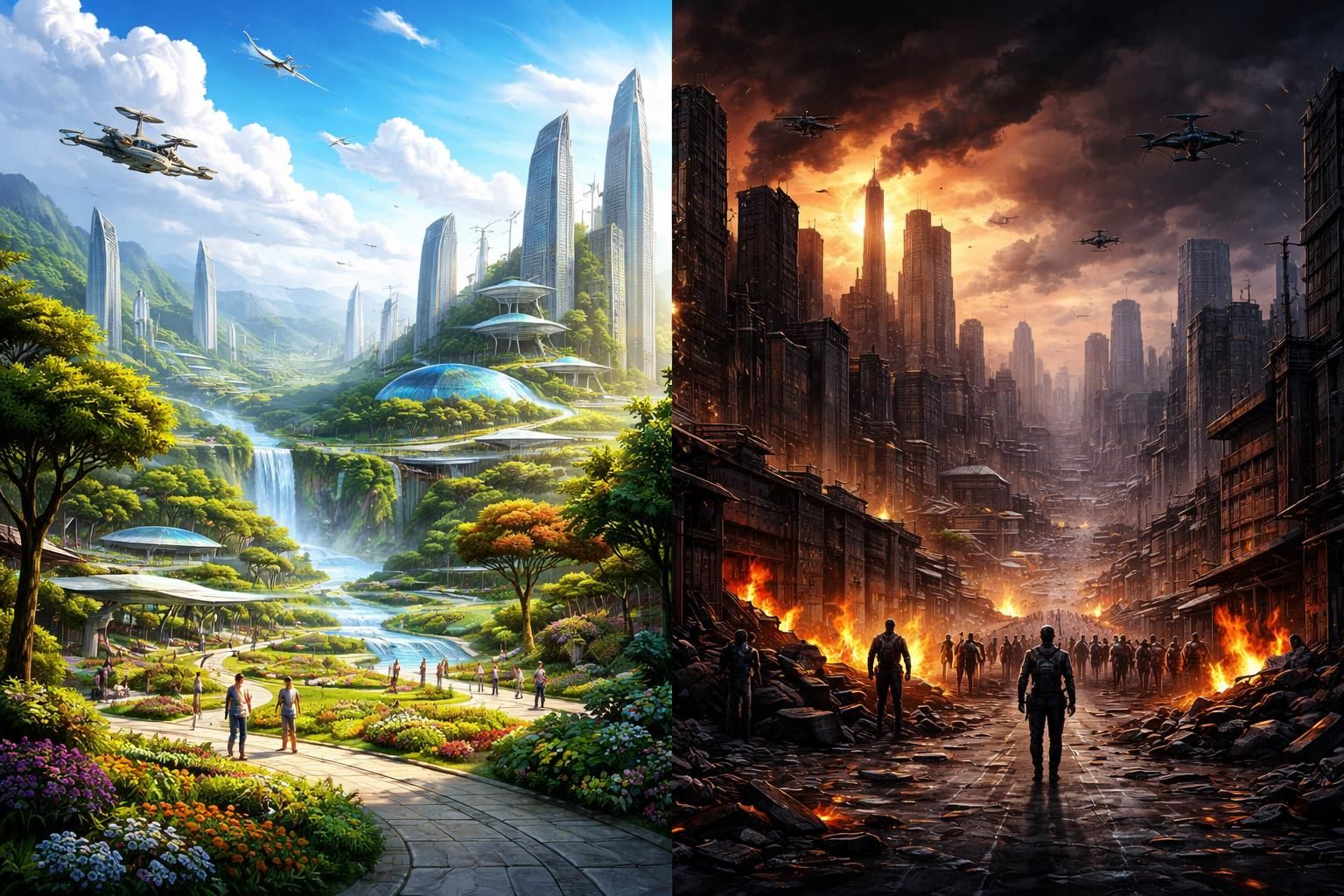 explorez les contrastes entre dystopie et utopie, deux visions opposées qui façonnent notre perception de l'avenir et suscitent réflexion sur la société de demain.