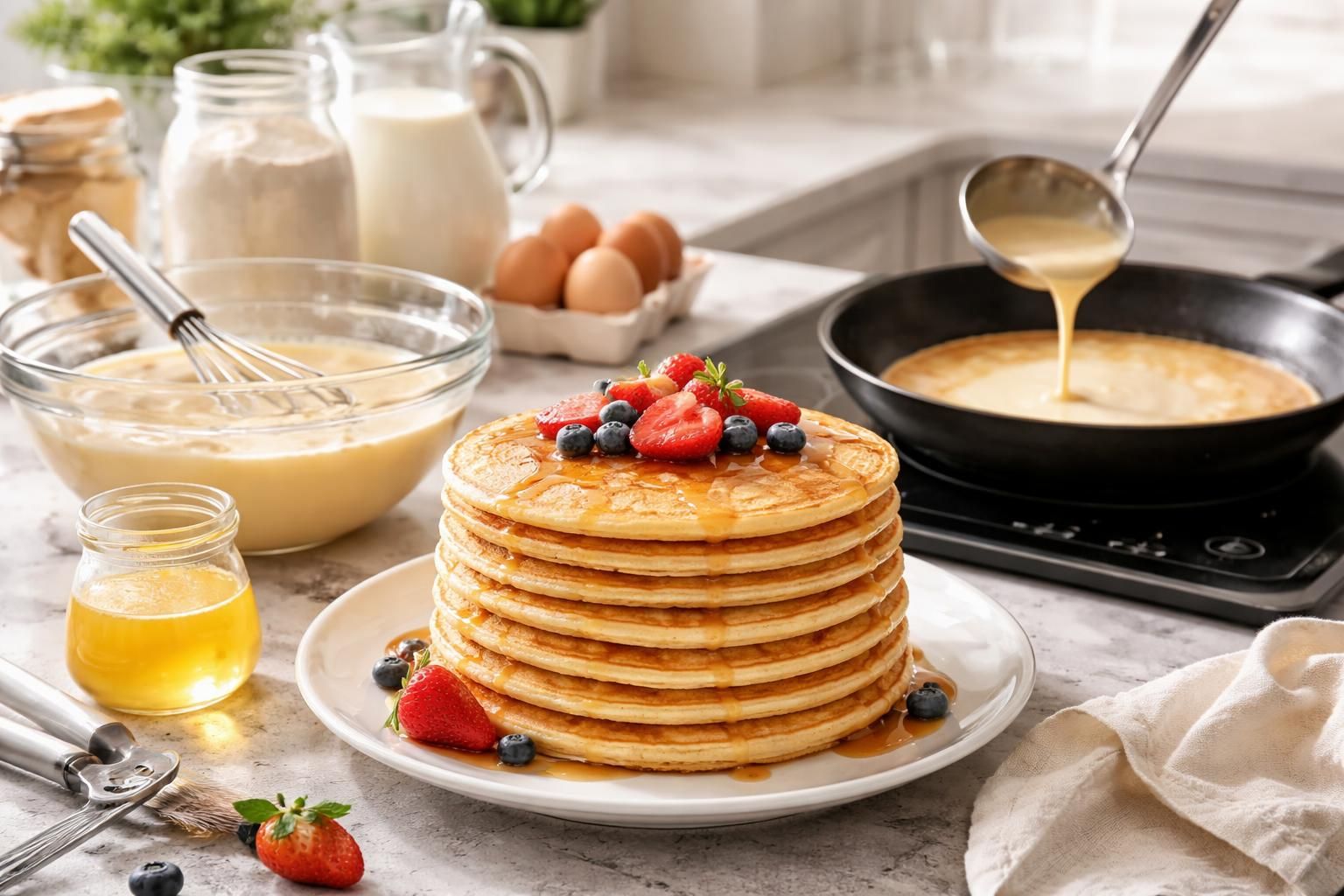 découvrez nos astuces pour réussir des crêpes parfaites à chaque fois et créer une pile gourmande qui ravira toute la famille.