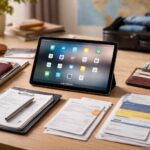 organisez facilement vos papiers et assurances pour un voyage longue durée grâce à une tablette tactile, pour un séjour serein et bien préparé.